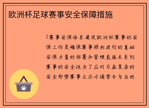欧洲杯足球赛事安全保障措施